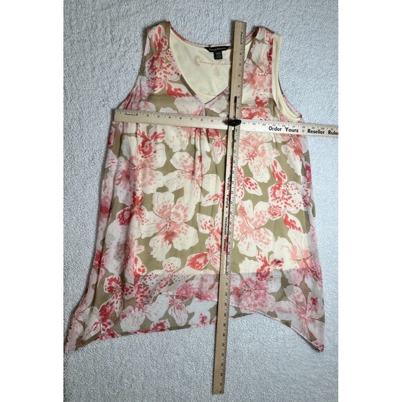 Tommy Bahama Sleeveless Sheer Tank Blouse With Tank Liner Sz M Floral Pattern - Picture 4 of 7